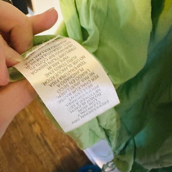 TIBI Eco Cape Green Silk Sleeveless Crew Neckline Zippers Shift Dress Size 6 - Picture 15 of 16